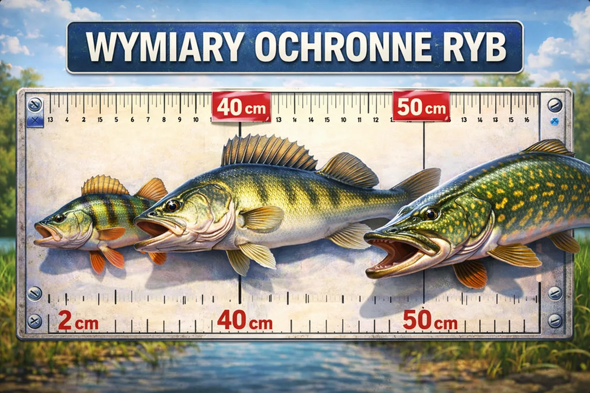 wymiary ochronne ryb - pytanie na kartę wędkarską